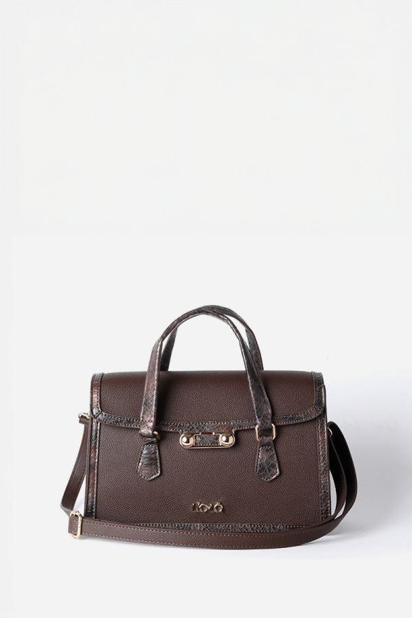 CARTERA APLICACIÓN PITON, EFECTO CUERO, CHOCOLATE