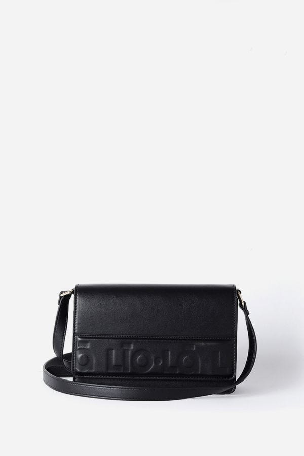 CARTERA LOGO LIOLA, EFECTO CUERO, NEGRO