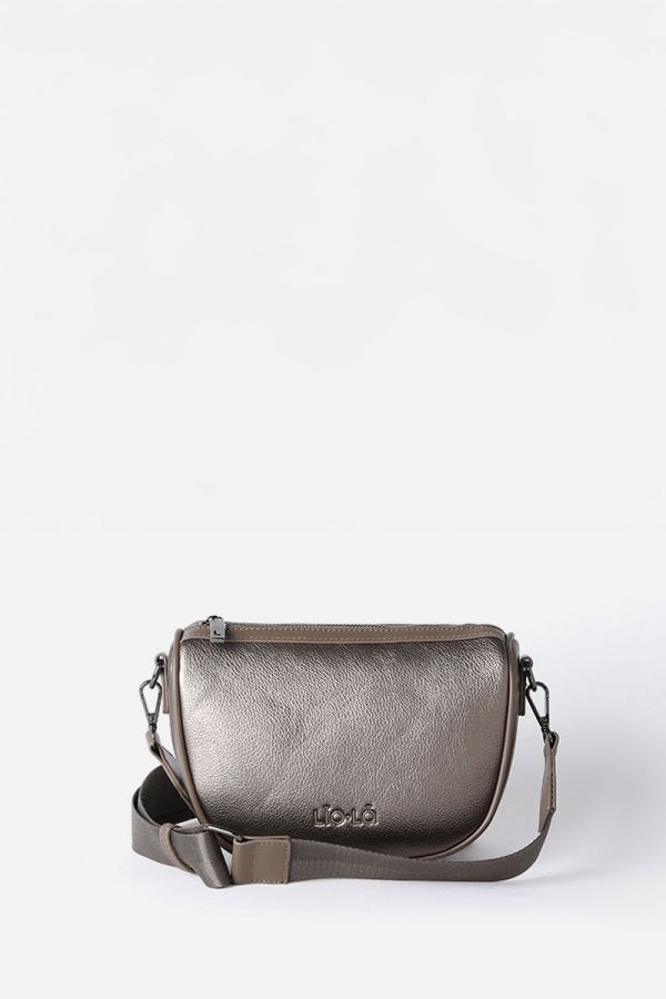 CARTERA  METALIZADA  EFECTO CUERO GRANULADO, BEIGE