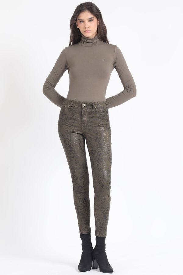 PANTALON PITILLO TIRO MEDIO, ANIMAL VERDE