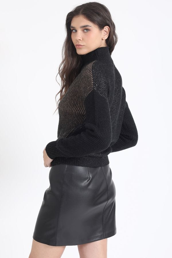 TEJIDO SWEATER, DETALLLES LUREX, NEGRO