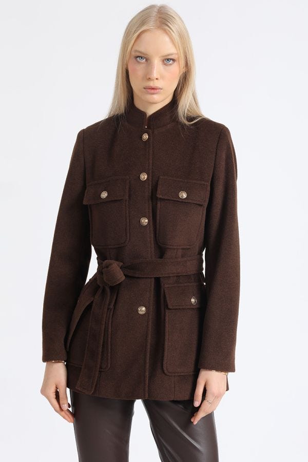 CHAQUETON CARGO, MUFLON MELANGE, CHOCOLATE