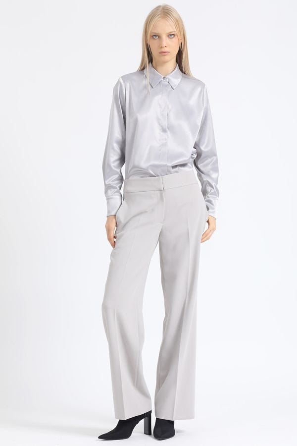 PANTALON MASCULINO RECTO, TIRO ALTO, GRIS