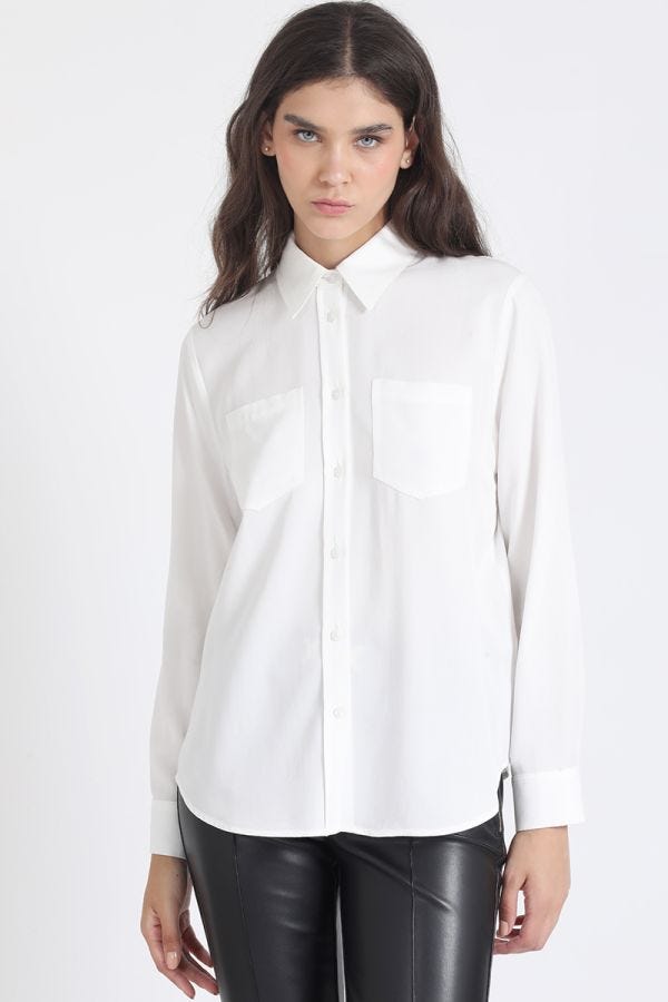 BLUSA LARGA BASICA, CRUDO