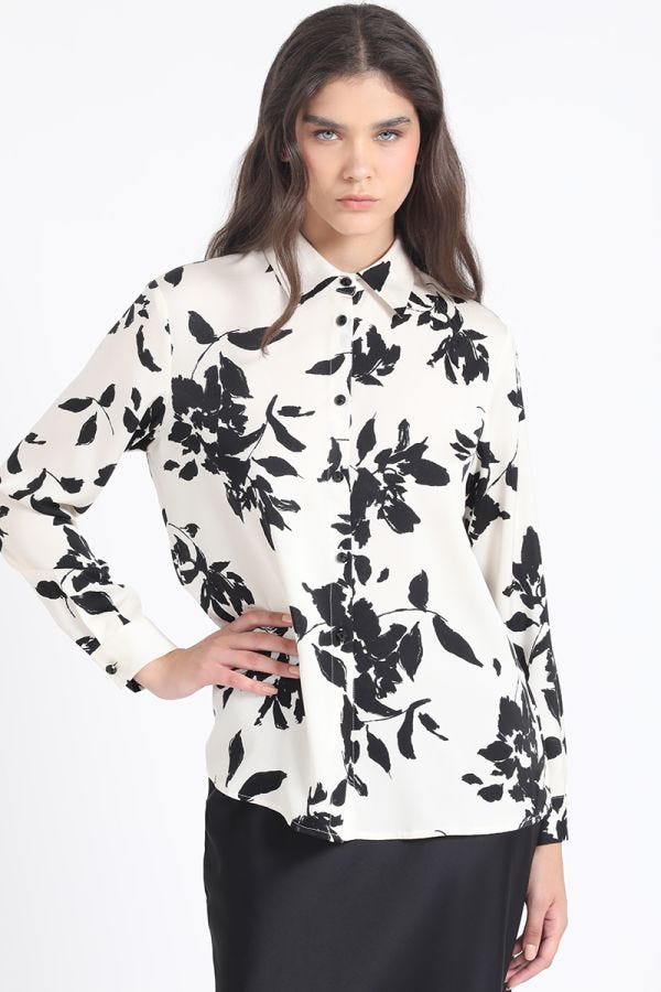 BLUSA ESTAMPADO FLORES, CRUDO